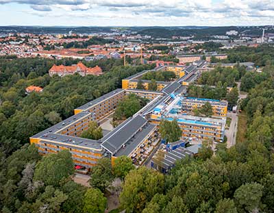 Drone photo of Studiegången Rosendal in  Gothenburg